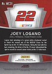 AUTOGRAPHED Joey Logano 2016 Panini Prizm Racing WINNERS CIRCLE KANSAS WIN (#22 Shell Pennzoil) Team Penske Sprint Cup Series Signed NASCAR Collectible Trading Card with COA