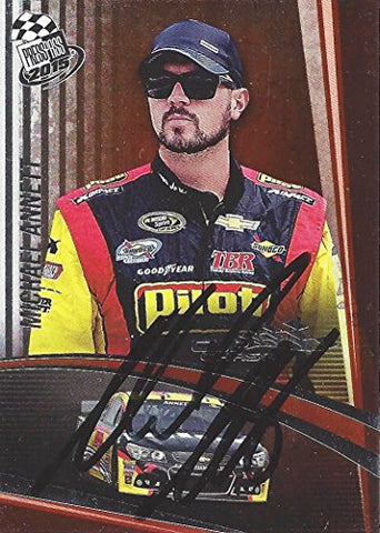 AUTOGRAPHED Michael Annett 2015 Press Pass Racing (#7 Pilot Team) Sprint Cup Series CUP CHASE EDITION Signed Collectible NASCAR Trading Card with COA