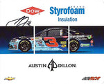 AUTOGRAPHED 2015 Austin Dillon #3 DOW Styrofoam Brand Racing (Childress) Sprint Cup Series 8X10 Signed Picture NASCAR Hero Card with COA