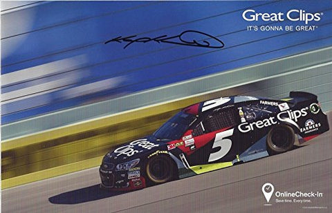 AUTOGRAPHED 2017 Kasey Kahne #5 Great Clips Racing (Hendrick Motorsports Team) Signed Collectible Picture NASCAR Hero Card Photo with COA