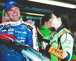 2X AUTOGRAPHED Danica Patrick & Clint Bowyer 2015 GARAGE AREA Signed 8X10 Picture NASCAR Photo with COA