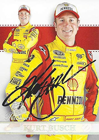 AUTOGRAPHED Kurt Busch 2011 Press Pass Premium Racing SUITED UP (#22 Shell Pennzoil Car) Team Penske Sprint Cup Series Signed NASCAR Collectible Trading Card with COA