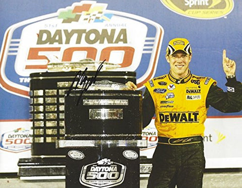 AUTOGRAPHED 2009 Matt Kenseth #17 DeWalt Racing DAYTONA 500 RACE WIN (Victory Lane Trophy) Roush Team Sprint Cup Series Signed Collectible Picture NASCAR 9X11 Inch Glossy Photo with COA
