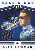 AUTOGRAPHED Alex Bowman 2018 Panini Donruss Racing RACE KINGS (#88 Nationwide Team) Hendrick Motorsports Signed Collectible NASCAR Trading Card with COA and Toploader