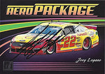 AUTOGRAPHED Joey Logano 2020 Panini Donruss Racing AERO PACKAGE (#22 Shell Pennzoil) Team Penske NASCAR Cup Series Insert Signed NASCAR Collectible Trading Card with COA