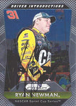 AUTOGRAPHED Ryan Newman 2016 Panini Prizm Racing DRIVER INTRODUCTIONS (#31 Caterpillar Team) CAT Sprint Cup Series Chrome Signed NASCAR Collectible Trading Card with COA