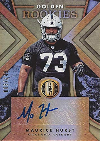 AUTOGRAPHED Maurice Hurst 2018 Panini Gold Standard Football GOLDEN ROOKIE SIGNATURE (#73 Oakland Raiders) Signed Insert Collectible NFL Football Trading Card #003/149