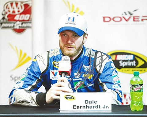 AUTOGRAPHED 2016 Dale Earnhardt Jr. #88 Nationwide Racing Team DOVER PRESS CONFERENCE (Hendrick Motorsports) Signed Collectible Picture NASCAR 8X10 Inch Glossy Photo with COA