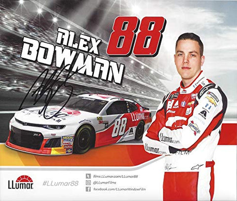 AUTOGRAPHED 2018 Alex Bowman #88 LLumar Racing (Hendrick Motorsports) Monster Energy Cup Series Signed Collectible Picture NASCAR 8X10 Inch Hero Card Photo with COA