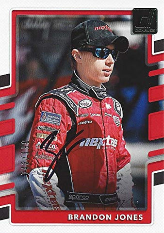 AUTOGRAPHED Brandon Jones 2018 Panini Donruss Racing (#33 Nexteer RCR Team) Xfinity Series Insert Signed NASCAR Collectible Trading Card with COA #043/299