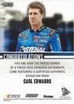 AUTOGRAPHED Carl Edwards 2015 Press Pass SIGNINGS (#99 Fastenal Racing) Chrome Insert NASCAR Signed Collectible Trading Card with COA