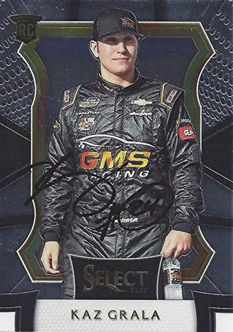 AUTOGRAPHED Kaz Grala 2017 Panini Select Racing OFFICIAL ROOKIE CARD (GMS Race Team) Camping World Truck Series Prizm Signed NASCAR Collectible Trading Card with COA