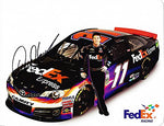 AUTOGRAPHED 2012 Denny Hamlin #11 FedEx Express Racing (Toyota Camry) Gibbs Signed 9X11 NASCAR Hero Card with COA