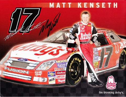 AUTOGRAPHED 2007 Matt Kenseth #17 Arby's Racing Team (Busch Series) SIGNED NASCAR 9X11 Hero Card w/COA