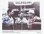 3X AUTOGRAPHED Neil Bonnett/Butch Mock/Bob Rahilly 1988 Winston Cup Racing RAHMOC TEAM Extremely Rare & Vintage 9X11 Inch NASCAR Glossy Photo with COA