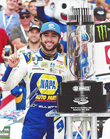 AUTOGRAPHED 2019 Chase Elliott #9 NAPA Racing CHARLOTTE ROVAL RACE WIN (Victory Lane Trophy) Monster Cup Series Hendrick Motorsports Signed Collectible Picture 8X10 Inch NASCAR Glossy Photo with COA