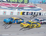 3X AUTOGRAPHED Kevin Harvick/Joey Logano/Kurt Busch 2019 Pennzoil 400 at Las Vegas Motor Speedway ON-TRACK Racing (Star Nursery) Triple Signed Picture 8X10 Inch NASCAR Glossy Photo with COA
