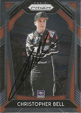AUTOGRAPHED Christopher Bell 2020 Panini Prizm ROOKIE OF THE YEAR (#95 Leavine Family Racing) Signed NASCAR Collectible Trading Card with COA