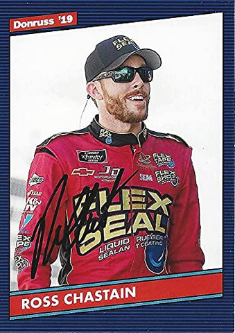 AUTOGRAPHED Ross Chastain 2019 Panini Donruss Racing (#4 Flex Seal Team) Xfinity Series Signed NASCAR Collectible Trading Card with COA