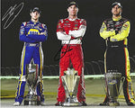 2X AUTOGRAPHED Chase Elliott & Kevin Harvick 2014 NASCAR CHAMPIONSHIP TROPHIES (Nationwide & Cup Series) Rare Dual Signed Glossy Picture 8X10 Inch Photo with COA