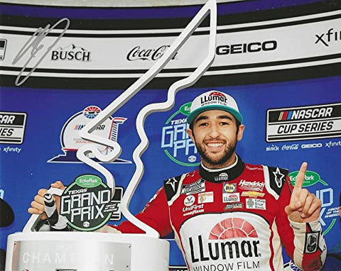 AUTOGRAPHED 2021 Chase Elliott #9 Llumar Racing CIRCUIT OF THE AMERICAS WIN (Inaugural Race) Victory Lane Trophy Signed Collectible Picture 8X10 Inch NASCAR Glossy Photo with COA