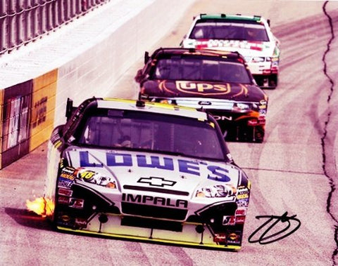 AUTOGRAPHED 2010 Jimmie Johnson #48 Lowe's Racing Team (Hendrick) ON-TRACK Sprint Cup Series Signed NASCAR 8X10 Glossy Photo with COA