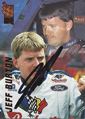 AUTOGRAPHED Jeff Burton 1994 Press Pass VIP Racing (#8 Raybestos Team) Winston Cup Series Vintage Signed NASCAR Collectible Trading Card with COA