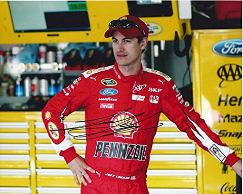 AUTOGRAPHED 2015 Joey Logano #22 Pennzoil Racing (Red Paint Scheme) Team Penske Garage Area 8X10 Signed Picture NASCAR Glossy Photo with COA