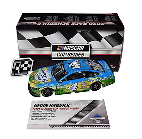 AUTOGRAPHED 2020 Kevin Harvick #4 Busch #ForTheFarmers ATLANTA WIN (Raced Version) NASCAR Cup Series Signed Lionel 1/24 Scale NASCAR Diecast Car with COA (#172 of only 948 produced)