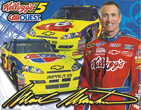AUTOGRAPHED 2009 Mark Martin #5 Kelloggs Chevrolet Racing Team TONY THE TIGER (Hendrick Motorsports) Signed 8X10 Inch Picture NASCAR Hero Card Photo with COA