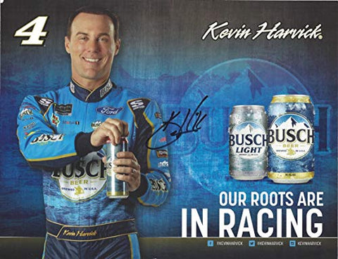 AUTOGRAPHED 2019 Kevin Harvick #4 Busch Beer Ford Mustang Driver (Stewart-Haas Racing) Monster Energy Cup Series Signed Collectible Picture 9X11 Inch NASCAR Official Hero Card Photo with COA