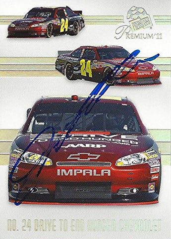 AUTOGRAPHED Jeff Gordon 2011 Press Pass Premium Racing MACHINES (#24 Drive to End Hunger Chevrolet) Hendrick Motorsports Signed NASCAR Collectible Trading Card with COA