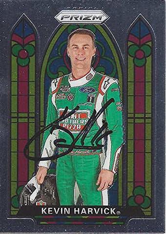 AUTOGRAPHED Kevin Harvick 2020 Panini Prizm STAINED GLASS (#4 Hunt Brothers Team) Stewart-Haas Racing NASCAR Cup Series Chrome Signed Collectible Trading Card with COA