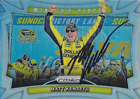 AUTOGRAPHED Matt Kenseth 2016 Panini Prizm Racing WINNERS CIRCLE (New Hampshire Race Win) Joe Gibbs Racing Signed NASCAR Collectible Trading Card with COA