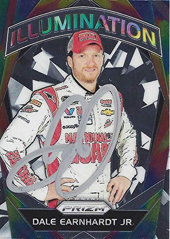 AUTOGRAPHED Dale Earnhardt Jr. 2018 Panini Prizm Racing ILLUMINATION (#88 National Guard Team) Hendrick Motorsports Insert Signed NASCAR Collectible Trading Card with COA
