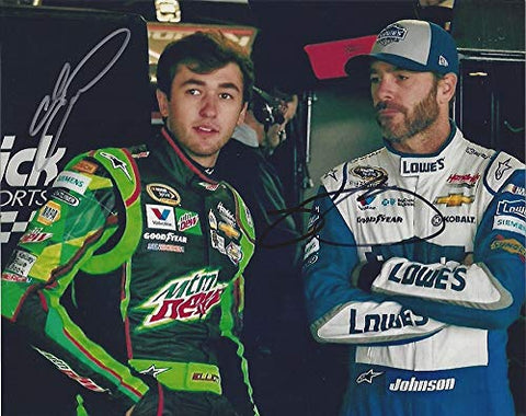2X AUTOGRAPHED Chase Elliott & Jimmie Johnson 2016 Hendrick Motorsports Teammates (Sprint Cup Series) Dual Signed Collectible Picture Signed Collectible Picture 8X10 Inch NASCAR Glossy Photo with COA