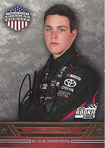 AUTOGRAPHED Alex Bowman 2014 Press Pass American Thunder OFFICIAL ROOKIE CARD (#23 Dr. Pepper Team) Sprint Cup Series Signed Collectible NASCAR Trading Card with COA