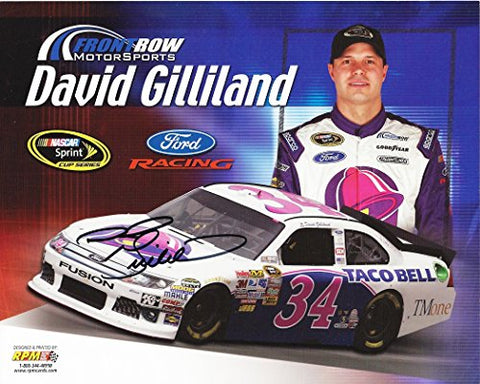 AUTOGRAPHED 2012 David Gilliland #34 Taco Bell Racing (Sprint Cup Series) Signed 8X10 NASCAR Hero Card with COA