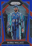 AUTOGRAPHED Bubba Wallace 2020 Panini Prizm Racing RARE BLUE PRIZM (#43 Richard Petty Motorsports) NASCAR Cup Series Insert Signed Collectible NASCAR Trading Card with COA