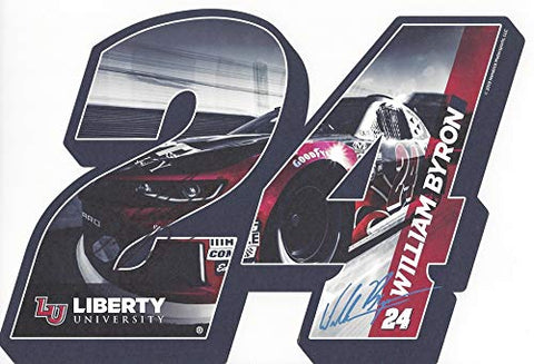AUTOGRAPHED 2019 William Byron #24 Liberty University Chevrolet Camaro Team (Hendrick Motorsports) Monster Cup Series Signed Collectible Picture NASCAR Official Hero Card Photo with COA