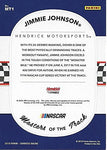 AUTOGRAPHED Jimmie Johnson 2018 Panini Donruss Racing MASTERS OF THE TRACK (#48 Lowes Team) Hendrick Motorsports Rare Insert Signed NASCAR Collectible Trading Card with COA