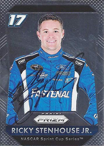 AUTOGRAPHED Ricky Stenhouse Jr. 2016 Panini Prizm Racing (#17 Fastenal Team) Roush Fenway Ford Chrome Signed NASCAR Collectible Trading Card with COA