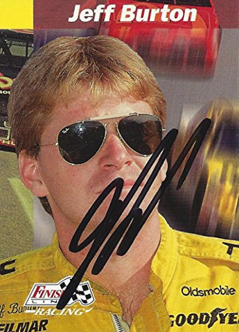 AUTOGRAPHED Jeff Burton 1993 Finish Line Racing (#1 Baby Ruth Team) Winston Cup Series Vintage Signed NASCAR Collectible Trading Card with COA