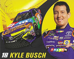 AUTOGRAPHED 2017 Kyle Busch #18 M&Ms Caramel Racing OFFICIAL HERO CARD Monster Cup Series Signed NASCAR Collectible Picture 8X10 Inch Photo with COA