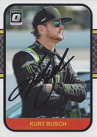AUTOGRAPHED Kurt Busch 2020 Panini Donruss OPTIC (#1 Monster Team) Chip Ganassi Racing Monster Cup Series Signed NASCAR Collectible Trading Card with COA