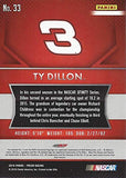 AUTOGRAPHED Ty Dillon 2016 Panini Prizm Racing (#3 Bass Pro Shops Team) RCR Xfinity Series Chrome Signed NASCAR Collectible Trading Card with COA