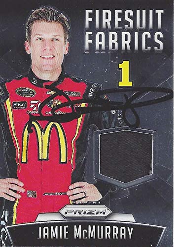 AUTOGRAPHED Jamie McMurray 2016 Panini Prizm Racing FIRESUIT FABRICS  (Race-Used Firesuit) #1 McDonalds Team Ganassi Racing Insert Signed NASCAR  ...