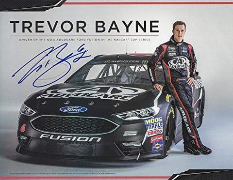 AUTOGRAPHED 2018 Trevor Bayne #6 Advocare Ford Fusion Team (Roush Fenway Racing) Monster Energy Cup Series Picture 9X11 Inch Signed NASCAR Collectible Hero Card Photo with COA