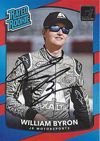 AUTOGRAPHED William Byron 2018 Panini Donruss Racing RATED ROOKIE (Hendrick Motorsports) Monster Cup Series Signed NASCAR Collectible Trading Card with COA