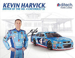 AUTOGRAPHED 2016 Kevin Harvick #4 Ditech Home Loans Racing (Stewart-Haas Team) Sprint Cup Series Signed Collectible Picture 9X11 Inch NASCAR Hero Card Photo with COA